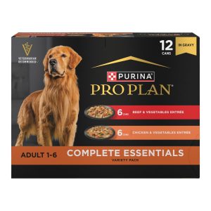 Complete Essentials Chicken & Vegetables and Beef & Vegetables in Gravy Wet Dog Food Variety Pack